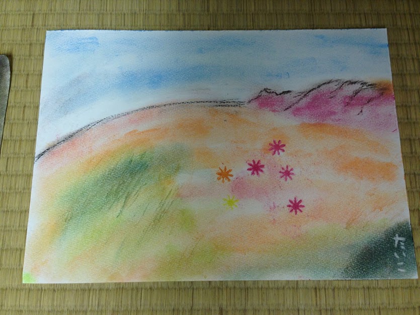 Ma première peinture pastel: souvenirs à Fukuoka